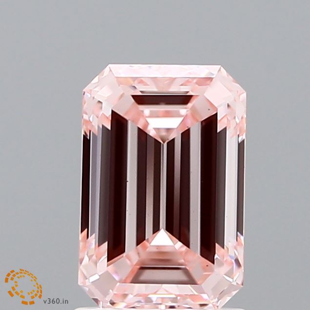 1.45ct Emerald FANCY INTENSE PINK VS1 Lab Created Diamond