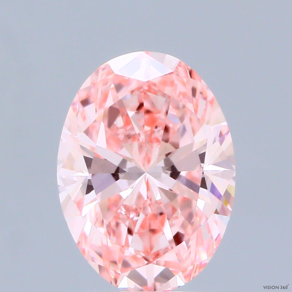 1.99ct Oval FANCY VIVID PINK VVS1 Lab Created Diamond