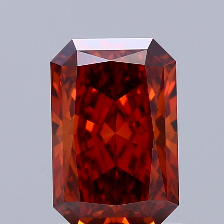 1.11ct Radiant FANCY VIVID ORANGE VVS2 Lab Created Diamond