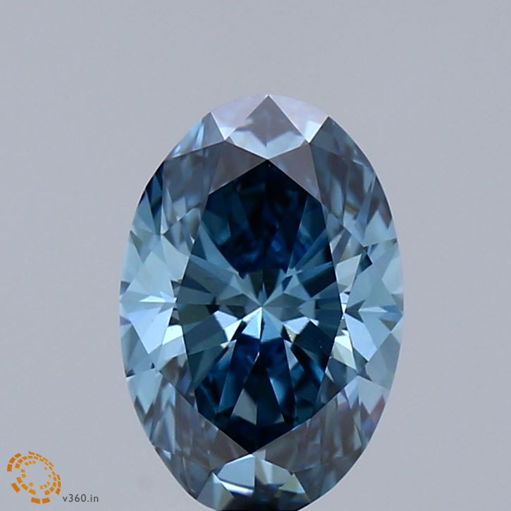 1.52ct Oval FANCY VIVID BLUE VS1 Lab Created Diamond