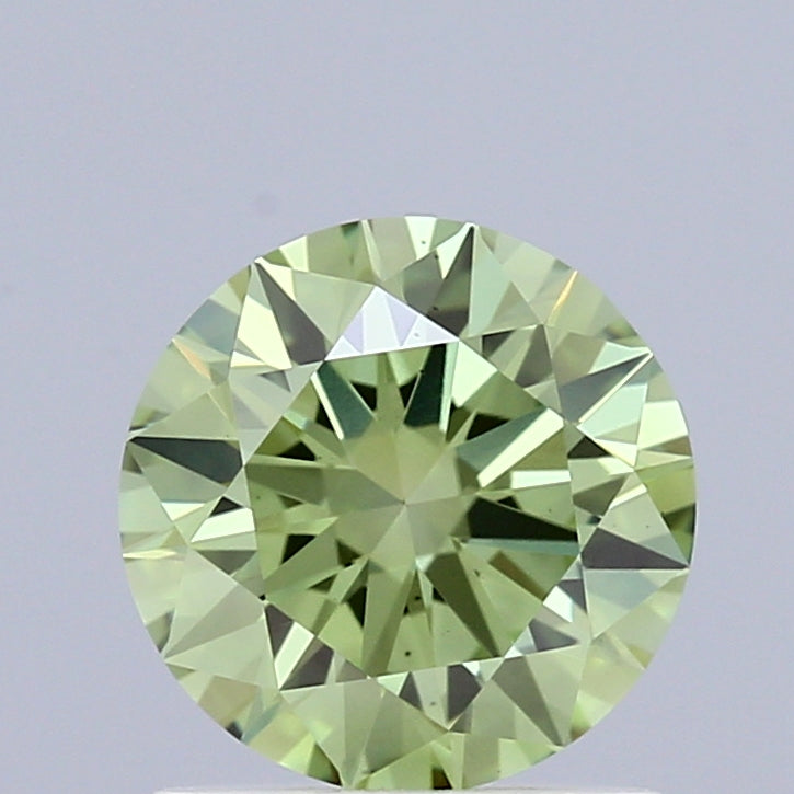 1.1ct Round FANCY VIVID GREEN VS2 Lab Created Diamond