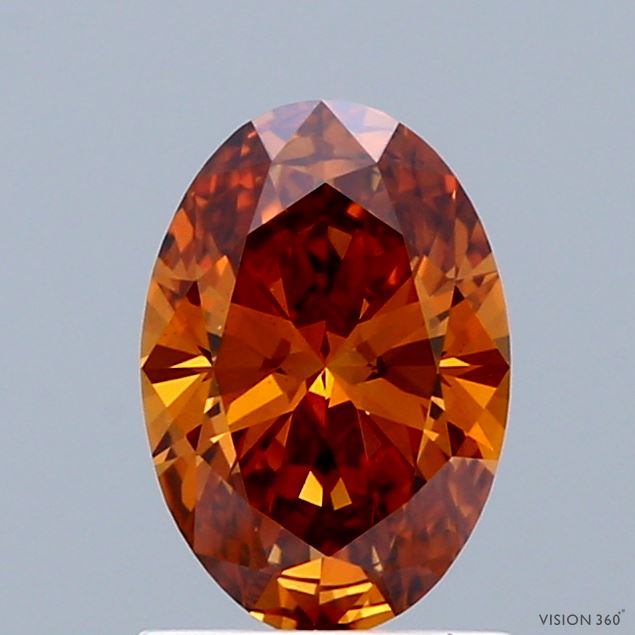 1.05ct Oval FANCY INTENSE BROWNISH ORANGE VVS2 Lab Created Diamond