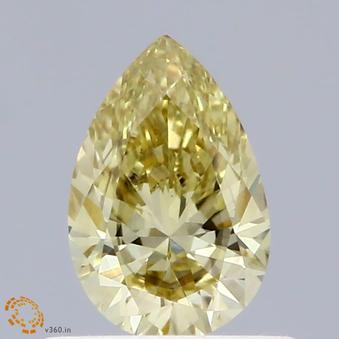 0.61ct Pear FANCY INTENSE YELLOW VS2 Lab Created Diamond