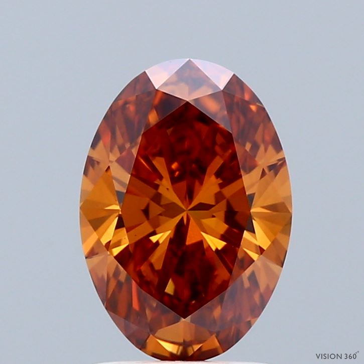 1.61ct Oval FANCY VIVID ORANGE VVS2 Lab Created Diamond