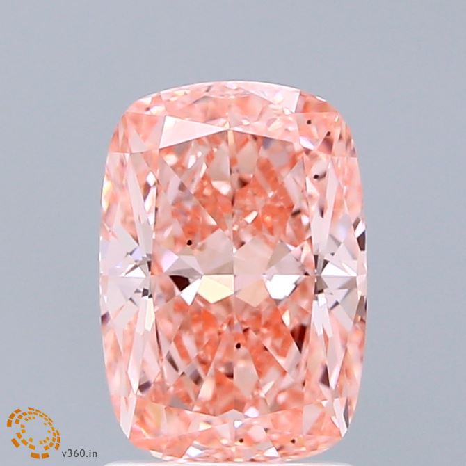 2ct Cushion FANCY VIVID PINK VS2 Lab Created Diamond