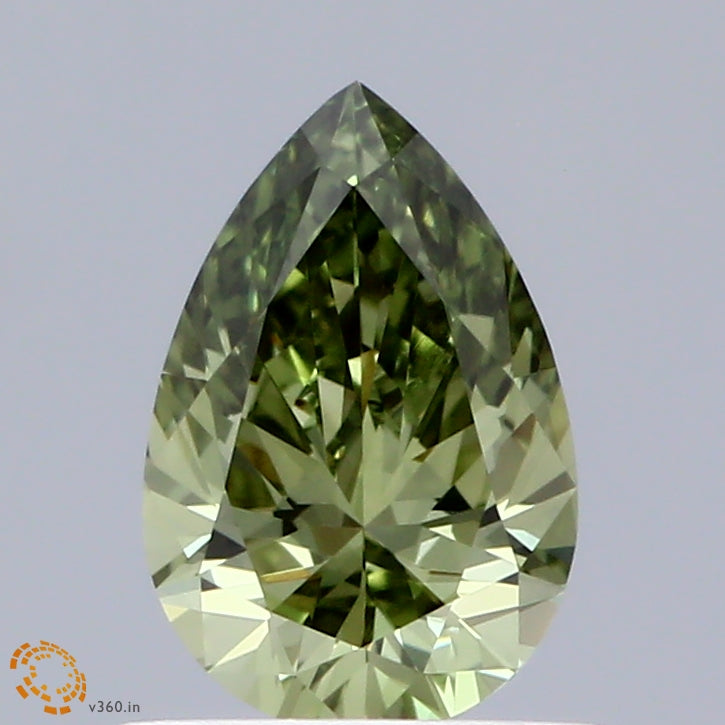 0.74ct Pear FANCY VIVID GREEN VS1 Lab Created Diamond