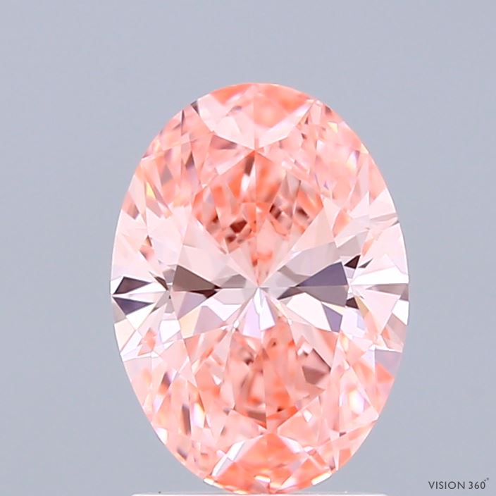 1.55ct Oval FANCY VIVID PINK VVS2 Lab Created Diamond