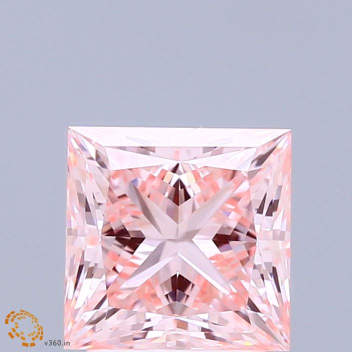2.56ct Princess FANCY INTENSE PINK VS1 Lab Created Diamond