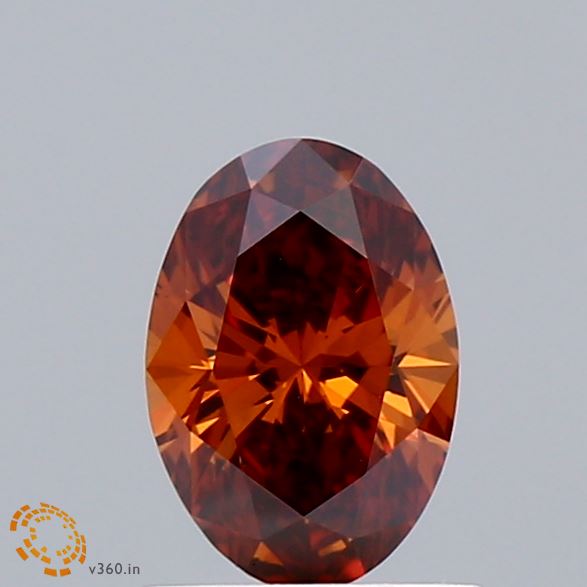 0.7ct Oval FANCY DEEP ORANGE VS1 Lab Created Diamond
