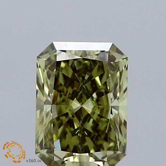 0.95ct Radiant FANCY VIVID GREEN VS2 Lab Created Diamond