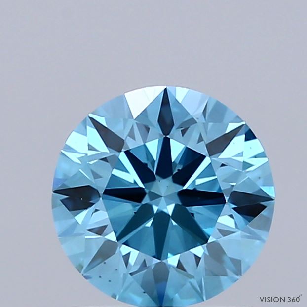1.32ct Round FANCY VIVID BLUE VS2 Lab Created Diamond