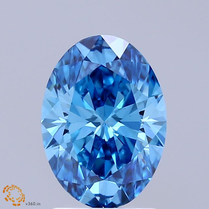 2ct Oval FANCY VIVID BLUE VS1 Lab Created Diamond