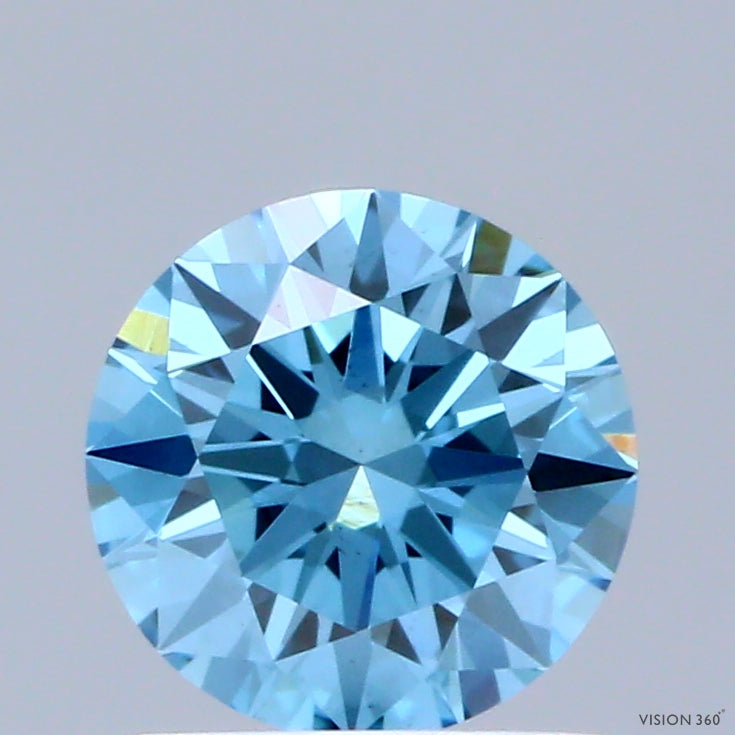 1.02ct Round FANCY VIVID BLUE VS1 Lab Created Diamond