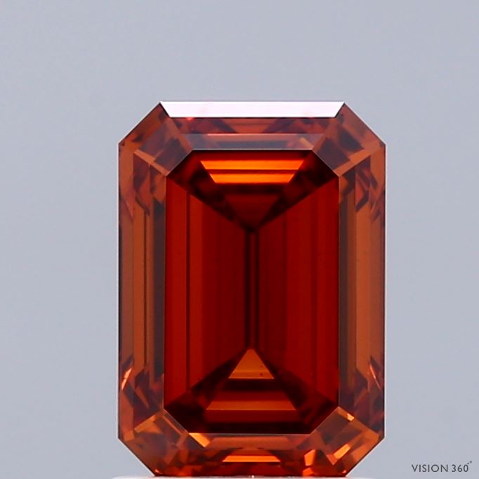 2.01ct Emerald FANCY VIVID ORANGE VS1 Lab Created Diamond