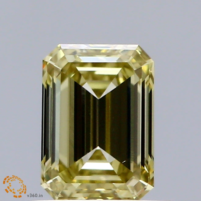 0.83ct Emerald FANCY INTENSE YELLOW VS1 Lab Created Diamond