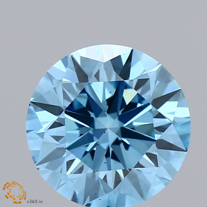 2.23ct Round FANCY VIVID BLUE VS2 Lab Created Diamond