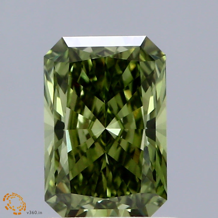 1ct Radiant FANCY VIVID GREEN VVS2 Lab Created Diamond