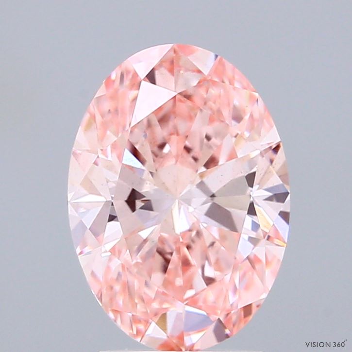 2ct Oval FANCY VIVID PINK VS2 Lab Created Diamond