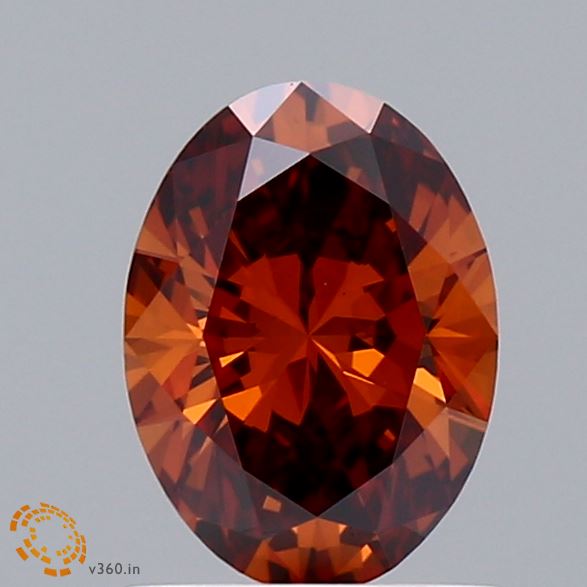 1.05ct Oval FANCY DEEP ORANGE VS1 Lab Created Diamond