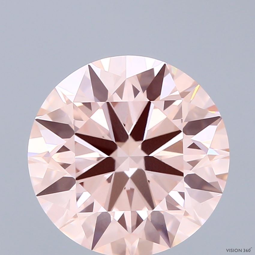 4.5ct Round FANCY INTENSE PINK VS1 Lab Created Diamond