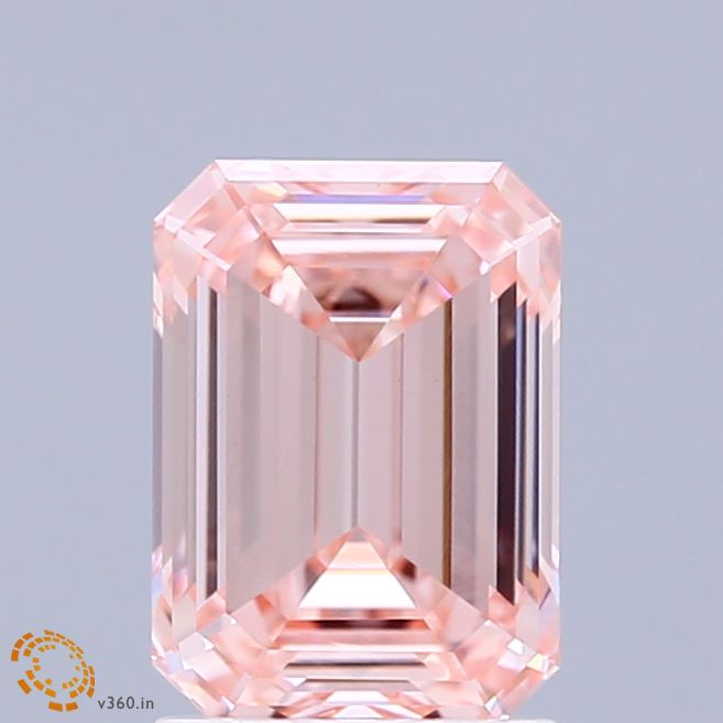 2.02ct Emerald FANCY INTENSE PINK VVS2 Lab Created Diamond
