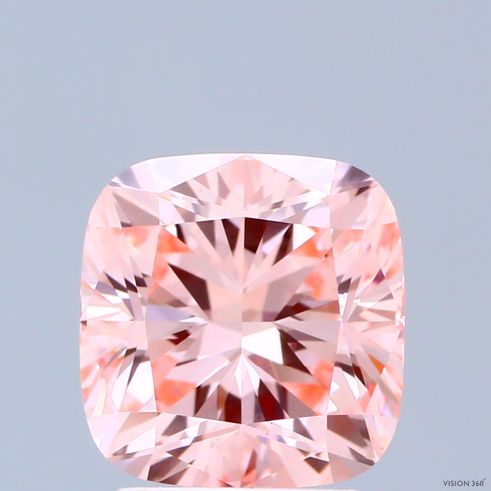 2.56ct Cushion FANCY INTENSE PINK VS1 Lab Created Diamond