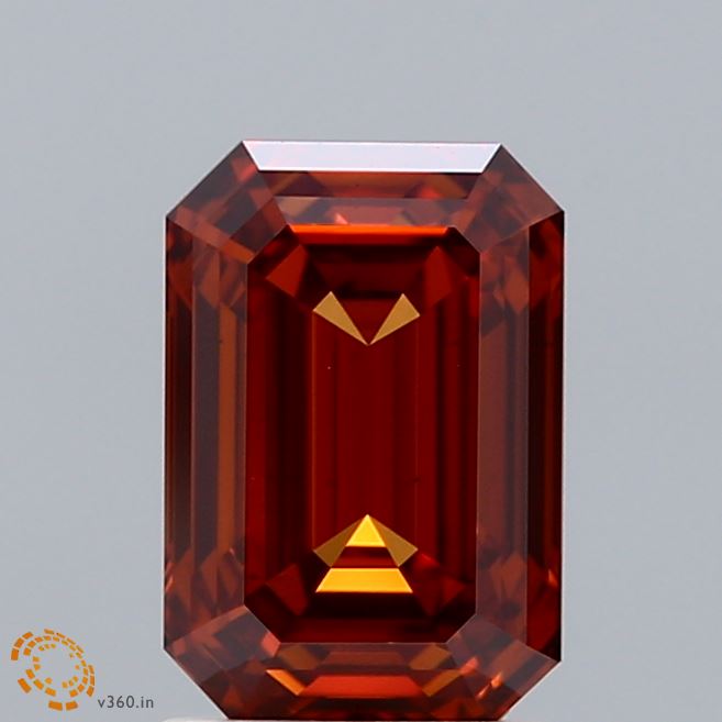 2ct Emerald FANCY VIVID ORANGE VS1 Lab Created Diamond
