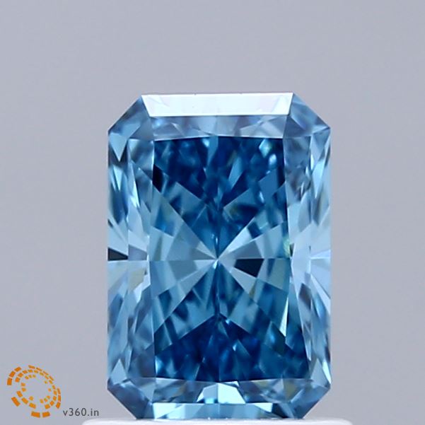 1.04ct Radiant FANCY VIVID BLUE VVS2 Lab Created Diamond