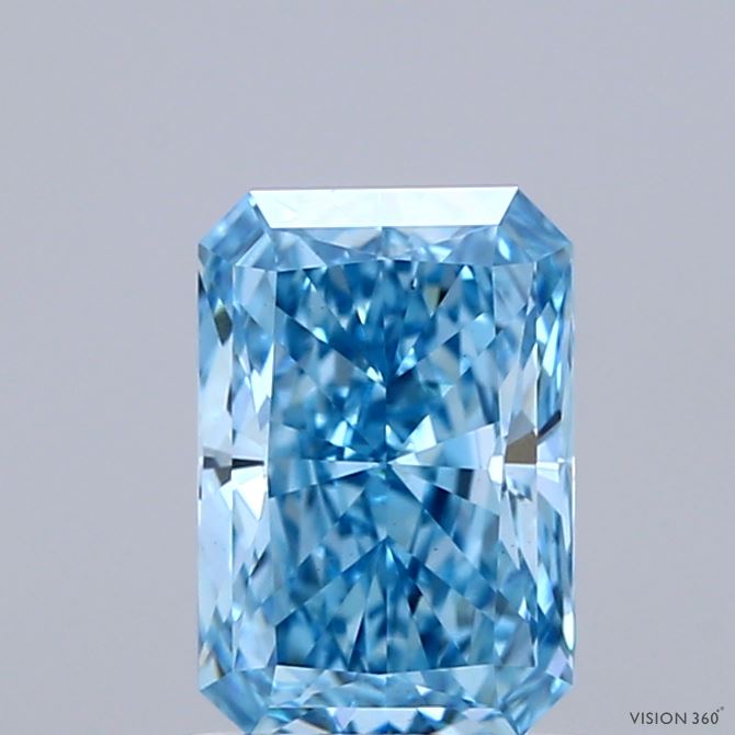 1.28ct Radiant FANCY VIVID BLUE VS1 Lab Created Diamond