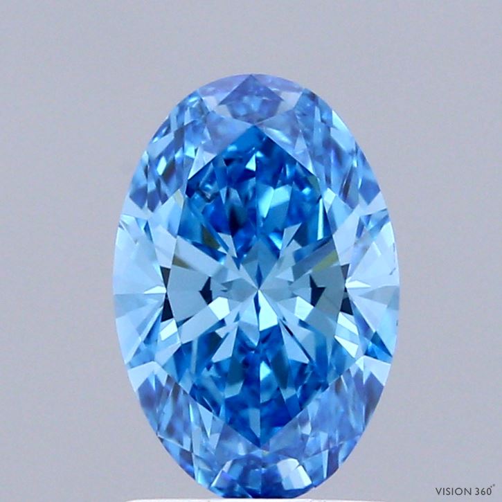 1.5ct Oval FANCY VIVID BLUE VS1 Lab Created Diamond