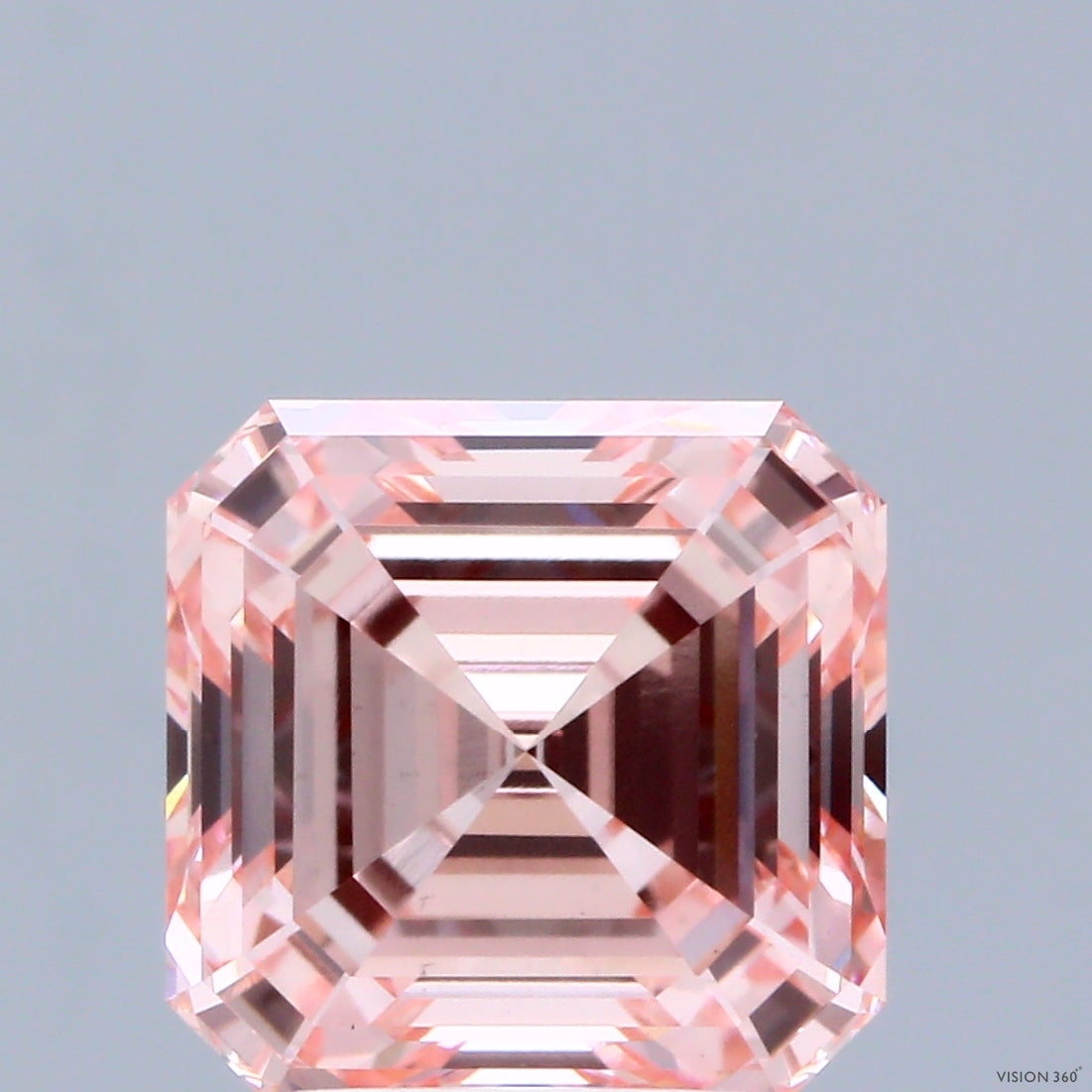 3.54ct Asscher FANCY VIVID PINK VS1 Lab Created Diamond