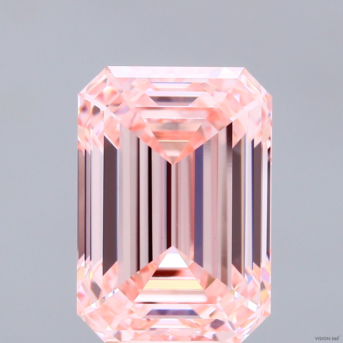 10.56ct Emerald FANCY INTENSE PINK VVS2 Lab Created Diamond
