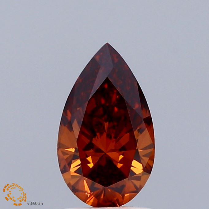 0.84ct Pear FANCY VIVID ORANGE VS1 Lab Created Diamond