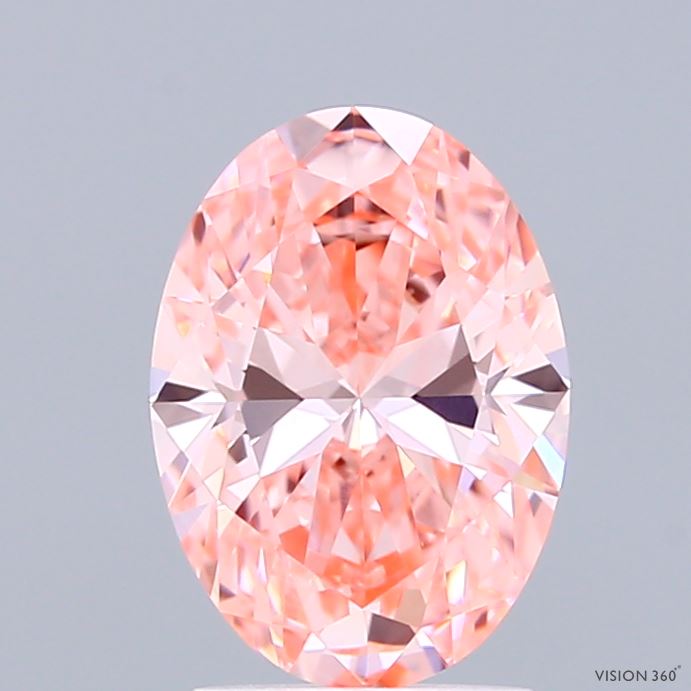 1.53ct Oval FANCY VIVID PINK VVS2 Lab Created Diamond