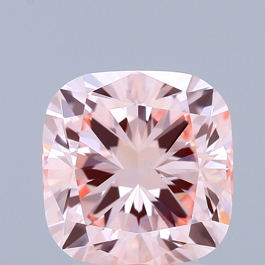 2.8ct Cushion FANCY INTENSE PINK VS1 Lab Created Diamond