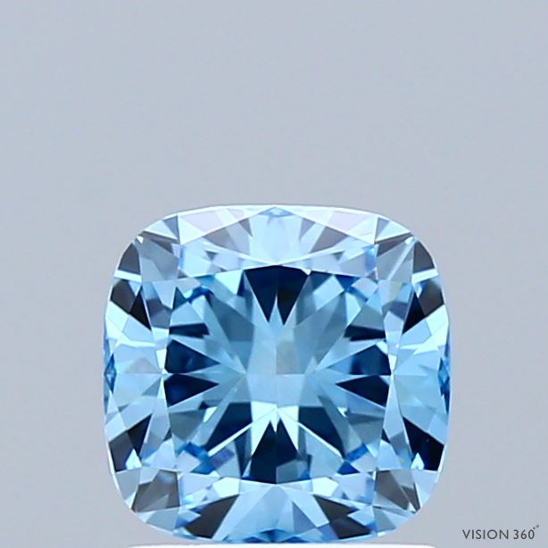1.07ct Cushion FANCY VIVID BLUE VVS2 Lab Created Diamond