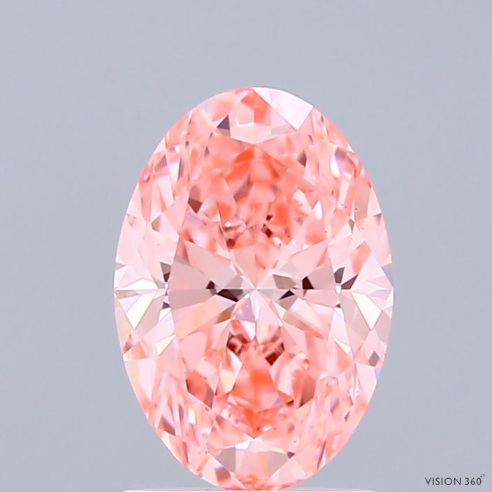 1.5ct Oval FANCY VIVID PINK VS1 Lab Created Diamond
