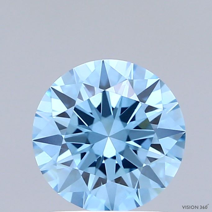 1.52ct Round FANCY VIVID BLUE VVS2 Lab Created Diamond