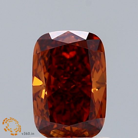 1.04ct Cushion FANCY ORANGE VS1 Lab Created Diamond