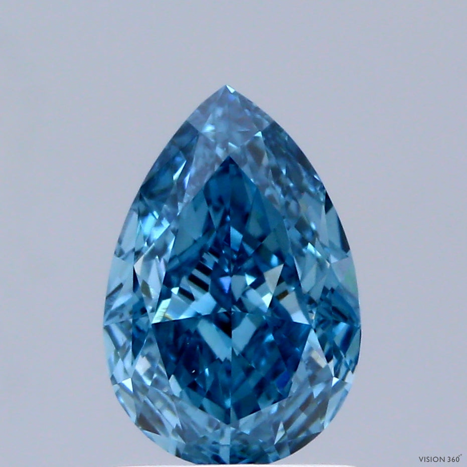 1.51ct Pear FANCY VIVID BLUE VS1 Lab Created Diamond