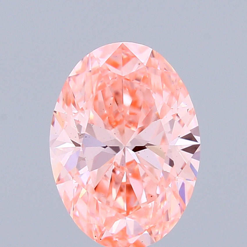 1.56ct Oval FANCY VIVID PINK VS2 Lab Created Diamond