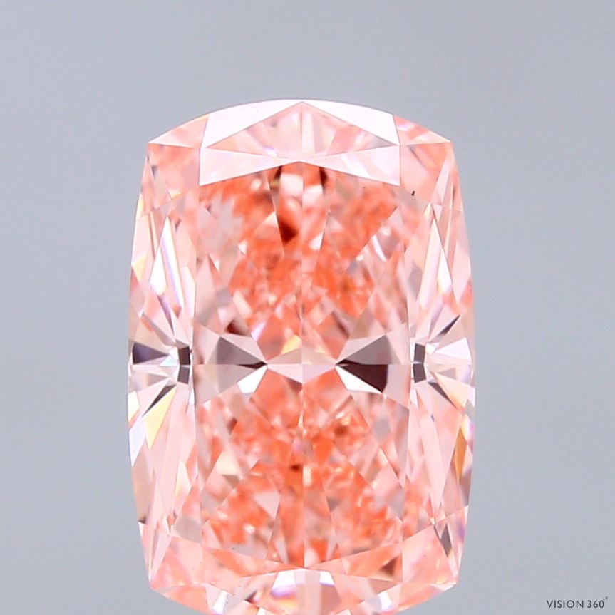 3.53ct Cushion FANCY VIVID PINK VS1 Lab Created Diamond