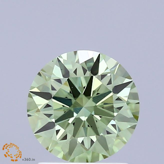 1.52ct Round FANCY VIVID GREEN VS1 Lab Created Diamond