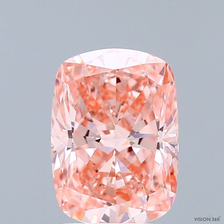 2.06ct Cushion FANCY VIVID PINK VS1 Lab Created Diamond