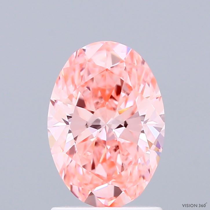 1.5ct Oval FANCY VIVID PINK VS1 Lab Created Diamond