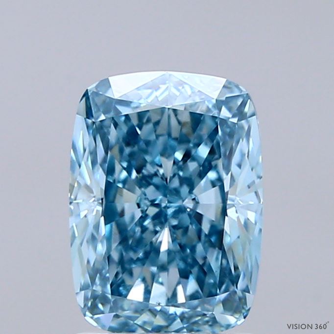 2.01ct Cushion FANCY VIVID BLUE VS1 Lab Created Diamond
