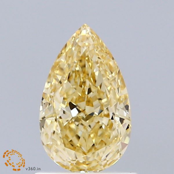 1.08ct Pear FANCY INTENSE YELLOW VVS2 Lab Created Diamond