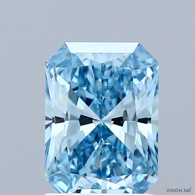 1.53ct Radiant FANCY VIVID BLUE VS1 Lab Created Diamond