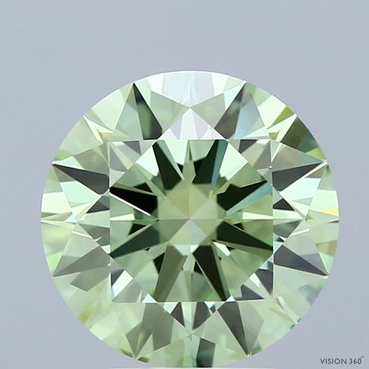 2.82ct Round FANCY VIVID GREEN VVS2 Lab Created Diamond