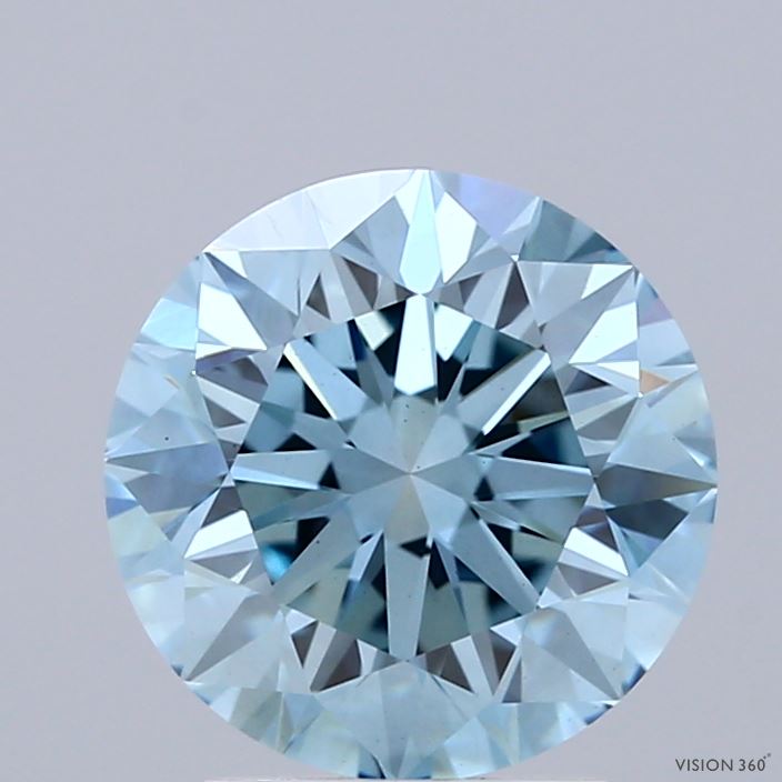 2.5ct Round FANCY VIVID BLUE VS1 Lab Created Diamond